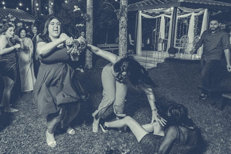 Guests dancing at a party